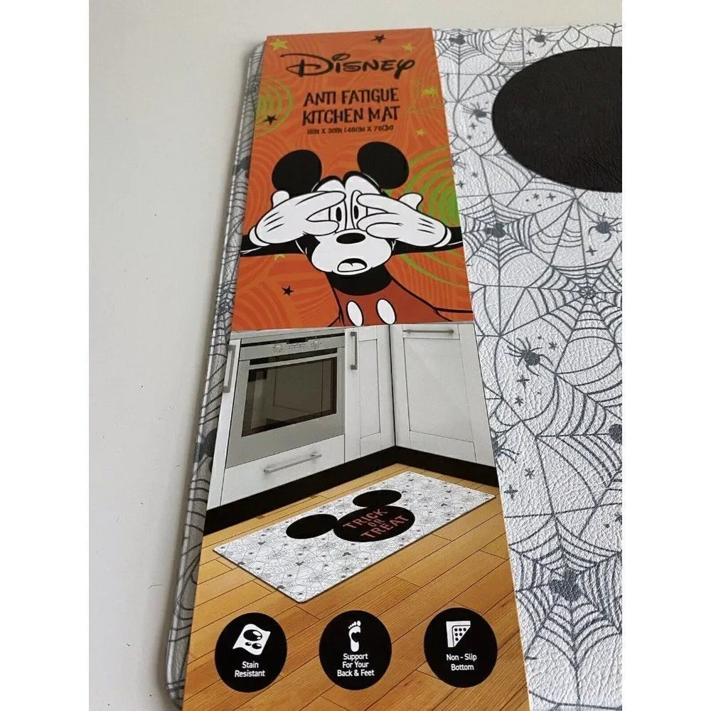 Disney Mickey Mouse Anti Fatigue Kitchen Mat Halloween Trick Or Treat 18x30” NEW